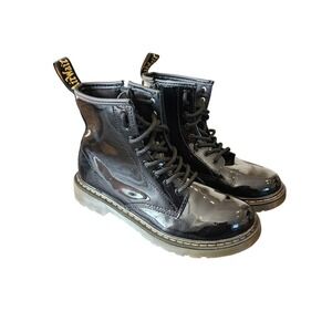 Dr. Martens 1460 Junior Black Patent Leather Side Zip Combat Boots US 3
